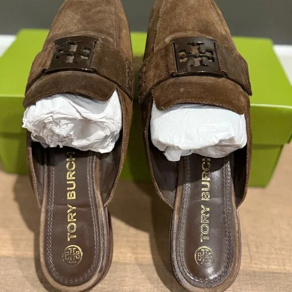EUC | Tory Burch | Suede Chocolate Brown Mules | $100 - Picture 4 of 8